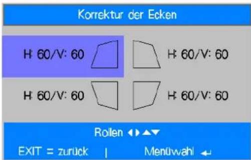 VIVITEK DX6731 - Verzerrung einer Ecke korrigieren - 2