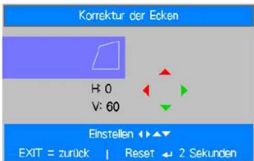 VIVITEK DX6731 - Verzerrung einer Ecke korrigieren - 3
