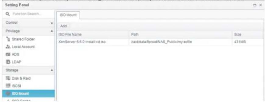 Thecus N2810 - Add an ISO file - 2