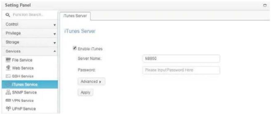 Thecus N2810 - iTunes Service - 1