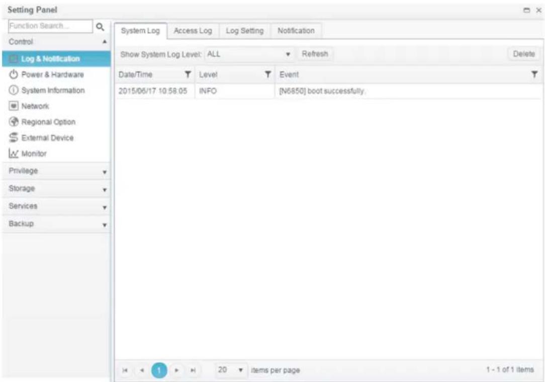 Thecus N2810 - System Log - 1