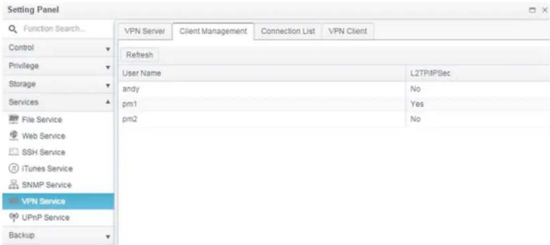 Thecus N2810 - Client Management - 1