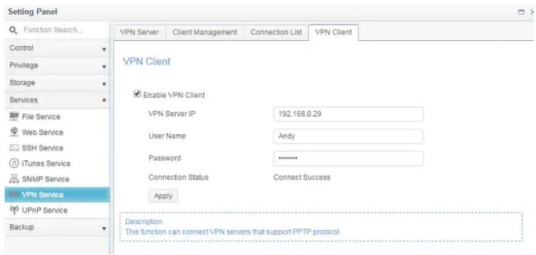 Thecus N2810 - VPN Client - 1