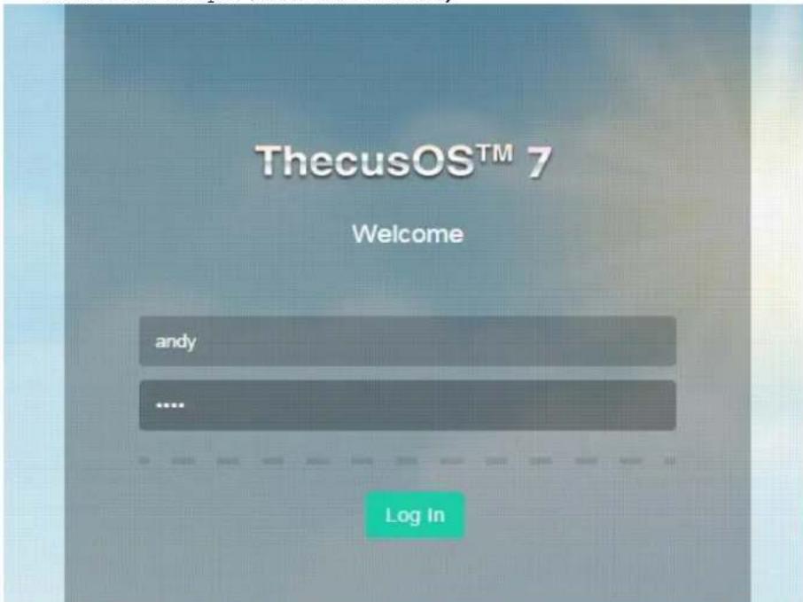 Thecus N2810 - General User Login Interface - 1