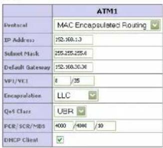 Pirelli Discus DRG A124G - FIGURE 5 ATM interface settings (1483 Routing) on WAN section - 2