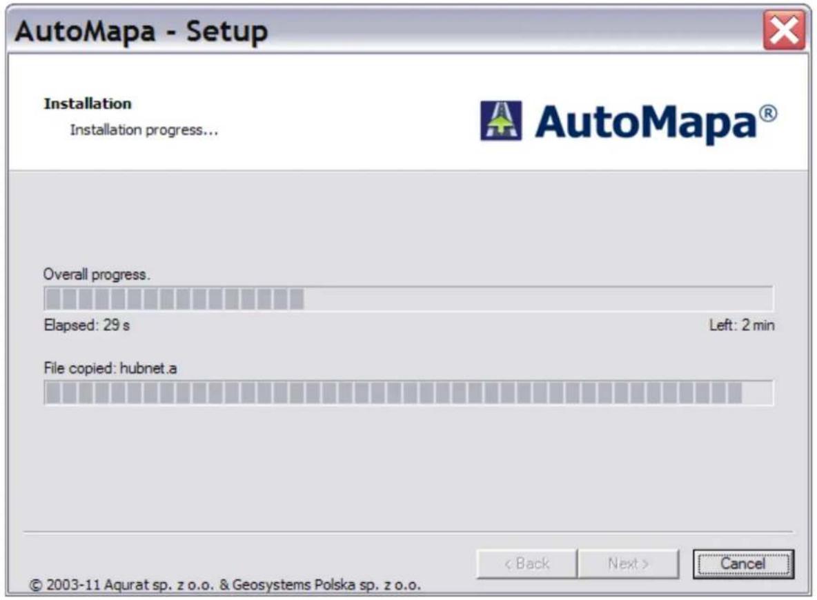 AutoMapa 6.8 - Copying files - 1