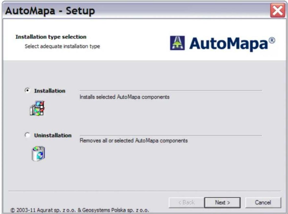 AutoMapa 6.8 - Start installation - 2