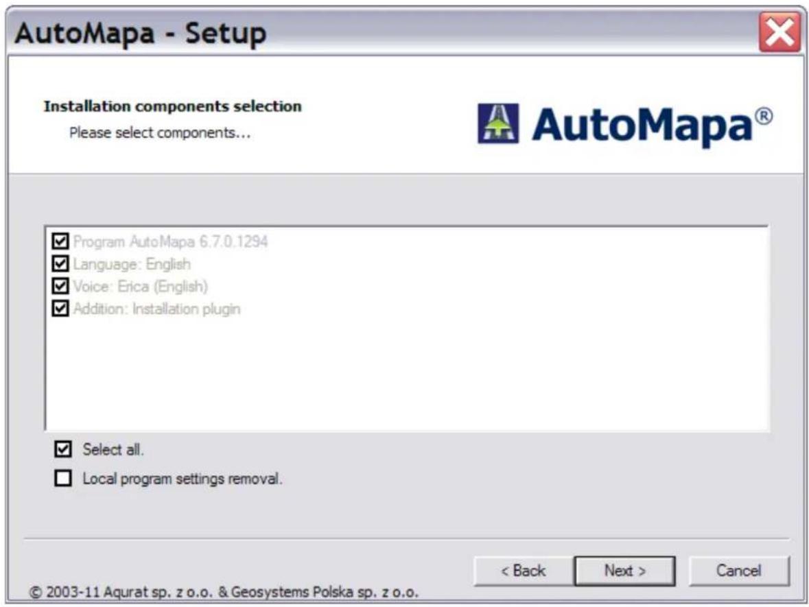 AutoMapa 6.8 - Uninstallation - 1