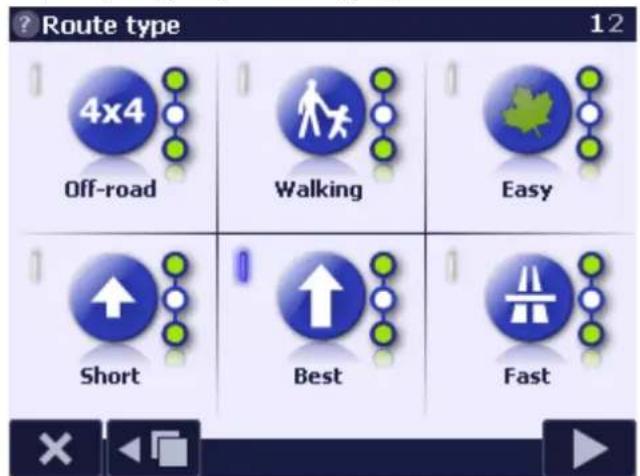 AutoMapa 6.8 - Route type - 1