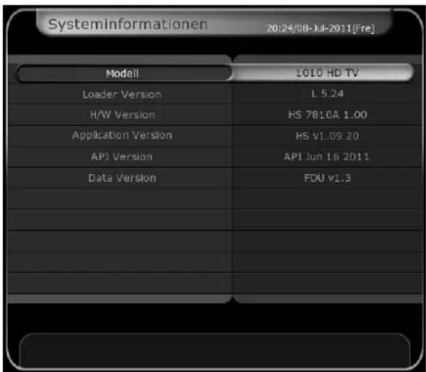Arcon Titan 1010 HDTV - System Information - 1