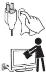 Auria EQ2688 - Cleaning the screen surface/cabinet of the TV set - 1
