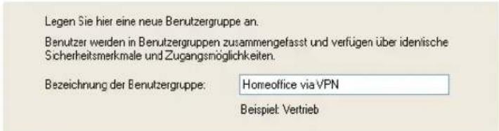 AVM Access Server - Benutzergruppe einrichten - 2