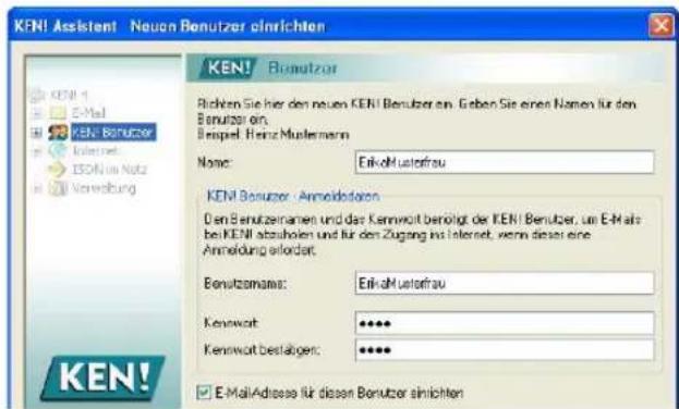 AVM KEN! 4 German - Schritt 1: Hinzufügen eines Benutzers im Programm KEN! - 1