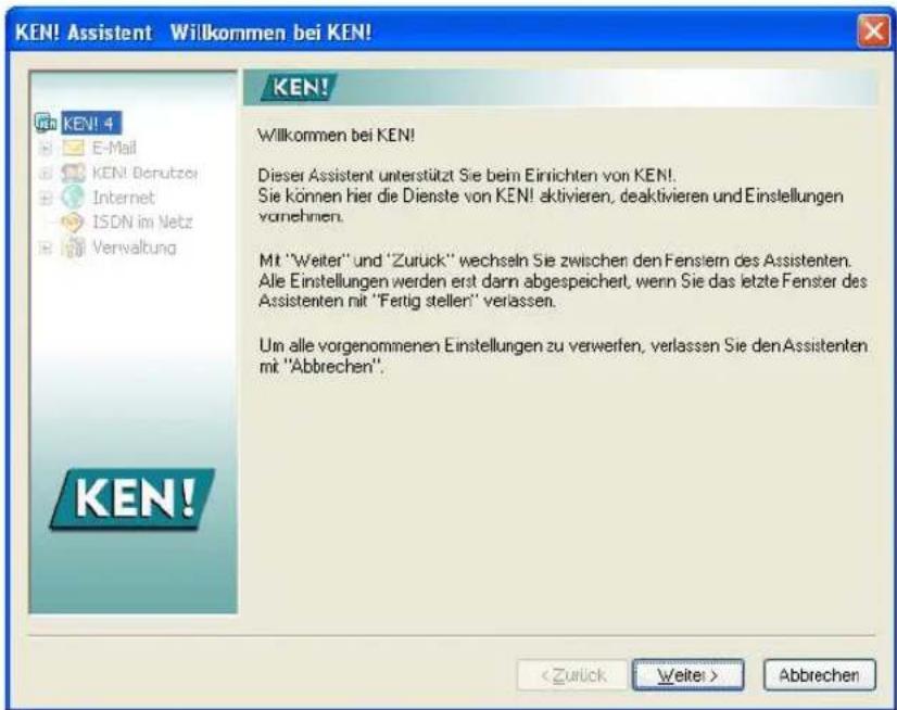 AVM KEN! 4 German - Schritt 5: KEN! Service mit dem Assistenten einrichten - 1