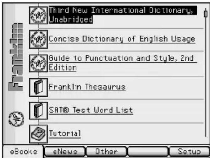 Third New International Dictionary, Unabridged Concise Dictionary of English Usage Guide to Punctuation and Style, 2nd Edition Franklin Thesaurus SAT® Test Word List Tutorial eBooks eNews Other Setup