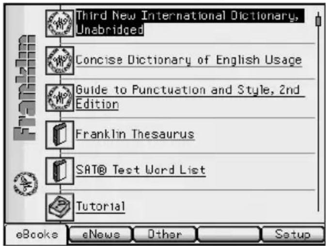 Third New International Dictionary, Unabridged Concise Dictionary of English Usage Guide to Punctuation and Style, 2nd Edition Franklin Thesaurus SAT® Test Word List Tutorial eBooks eNews Other Setup
