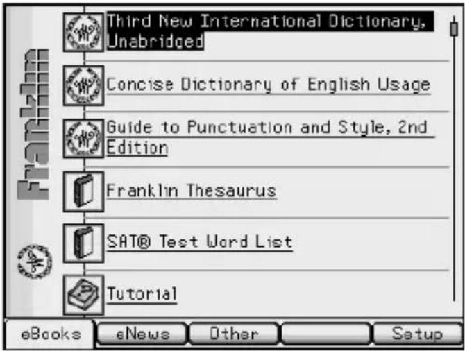Third New International Dictionary, Unabridged Concise Dictionary of English Usage Guide to Punctuation and Style, 2nd Edition Franklin Thesaurus SAT® Test Word List Tutorial eBooks eNews Other Setup
