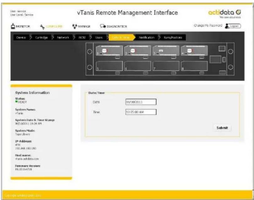 Actidata actiDisk vTanis RDX - Date and me sengs - 1