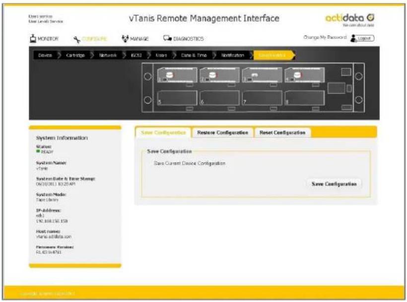 Actidata actiDisk vTanis RDX - Save/Restore conguraon - 1