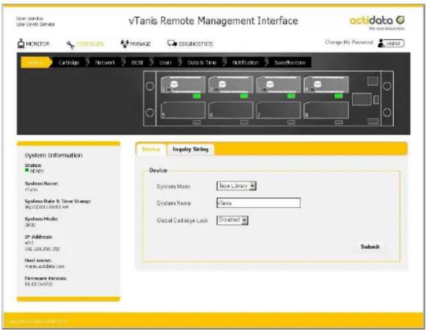 Actidata actiDisk vTanis RDX - Seng the vTanis operaon mode - 1