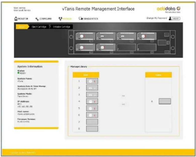 Actidata actiDisk vTanis RDX - Managing the library - 1