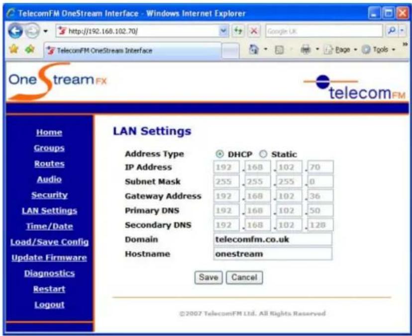 Imagicle OneStream G - LAN Settings - 1