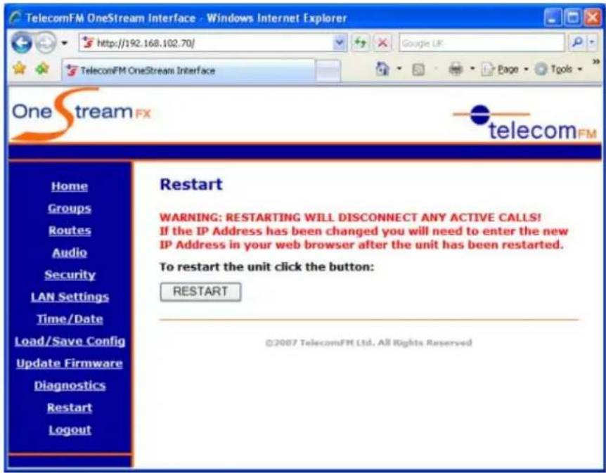 Imagicle OneStream G - Restart - 1