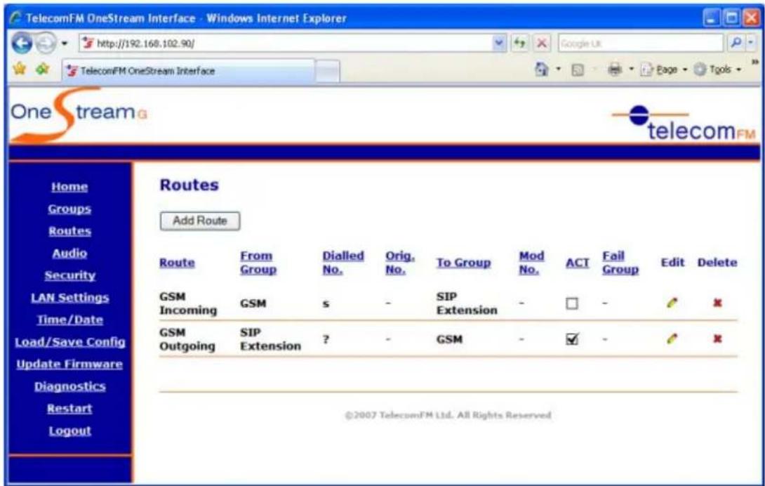 Imagicle OneStream G - Routes - 1