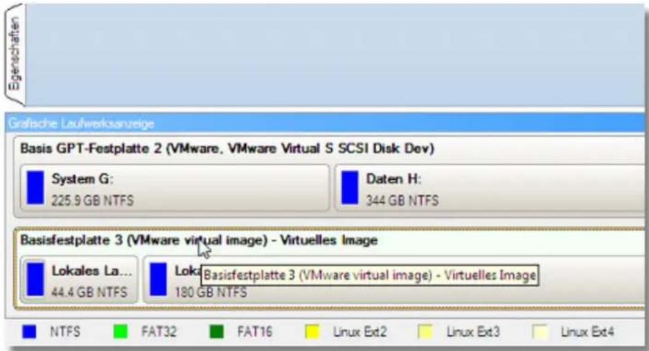 Paragon Virtualization Manager 2010 - Einen virtuellen Datenträger neu partitionieren - 1