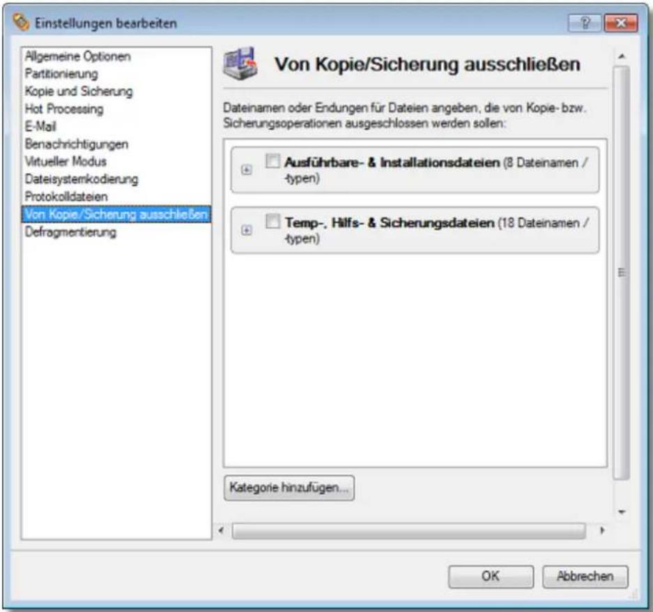 Paragon Virtualization Manager 2010 - Von Kopie/Sicherung ausschließen - 1