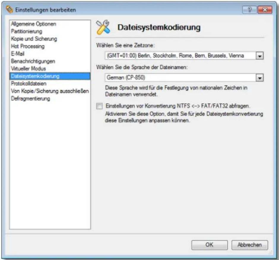 Paragon Virtualization Manager 2010 - Dateisystemkodierung - 1