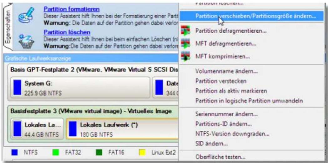 Paragon Virtualization Manager 2010 - Einen virtuellen Datenträger neu partitionieren - 2
