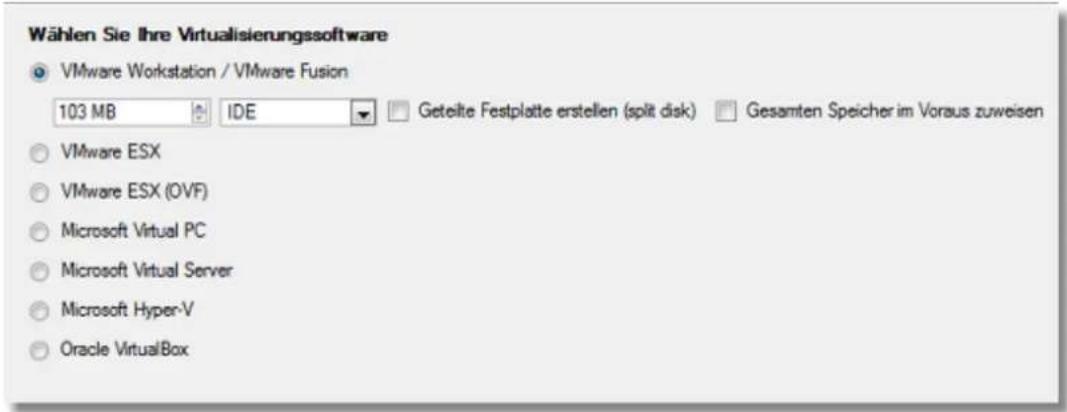 Paragon Virtualization Manager 2010 - Einen leeren virtuellen Datenträger erstellen - 4