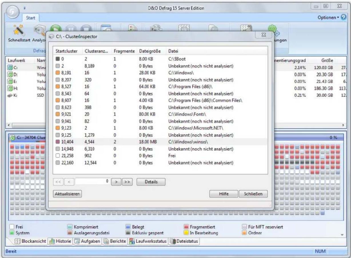O&O Software Defrag15 Professional Edition - O&O ClusterInspector - 1