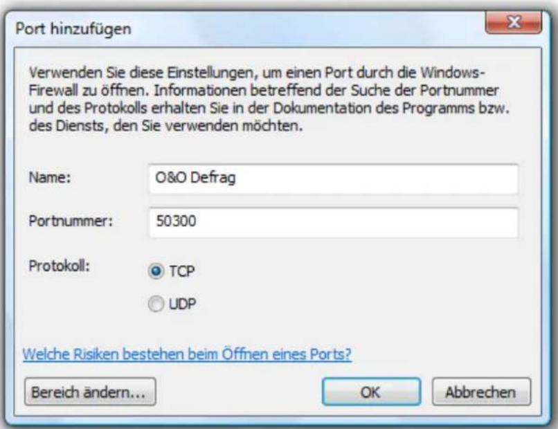 O&O Software Defrag15 Professional Edition - Firewall-Einstellungen - 1