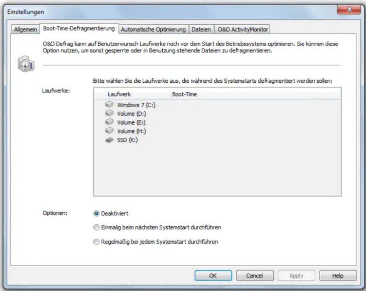 O&O Software Defrag15 Professional Edition - Boot-Time-Defragmentierung - 1