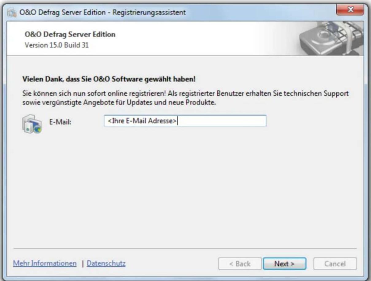 O&O Software Defrag15 Professional Edition - Online-Registrierung - 1