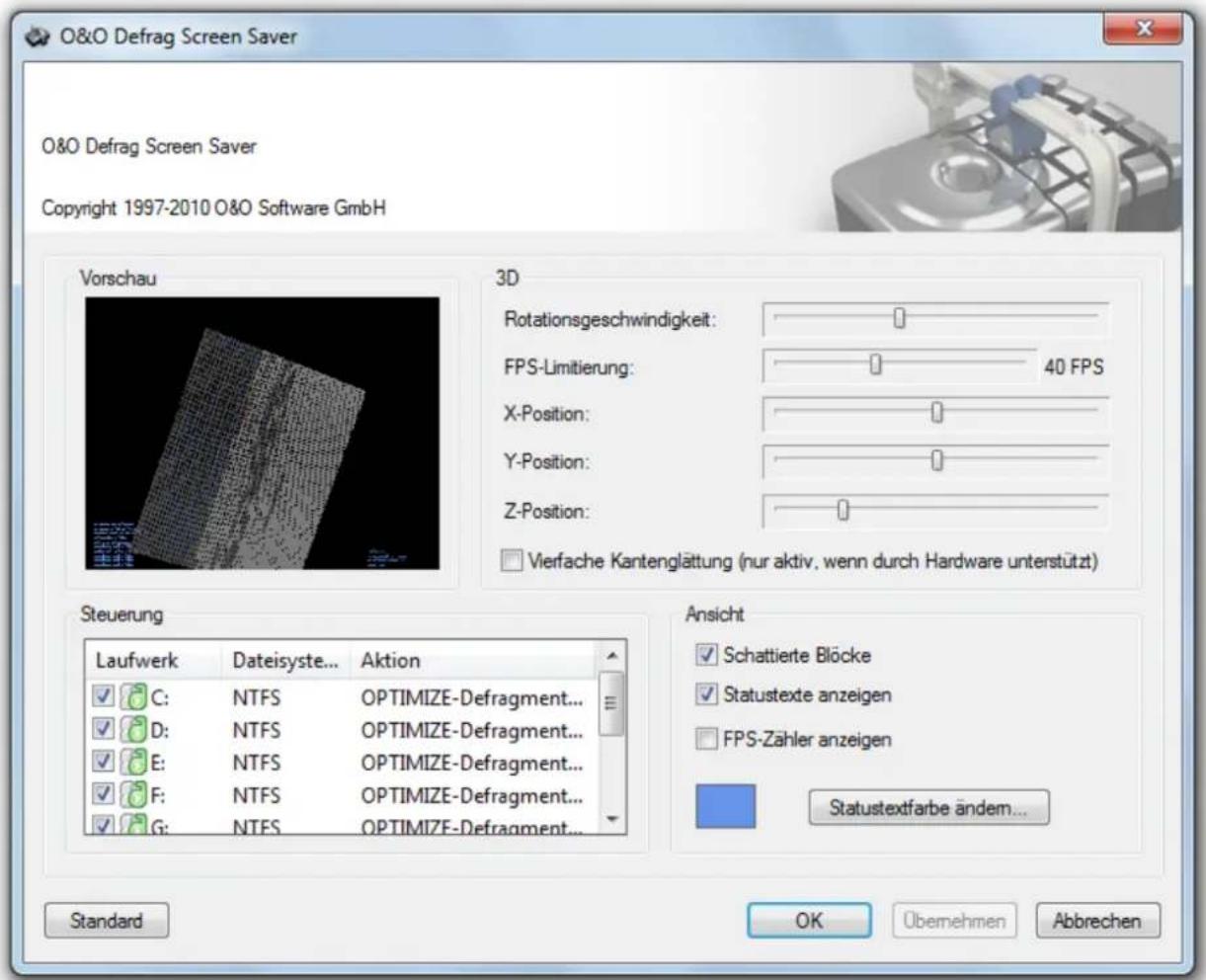 O&O Software Defrag 15 Server Edition - O&O Defrag Bildschirmschoner - 1