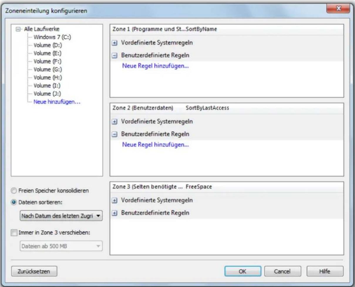 O&O Software Defrag 15 Server Edition - Dateien sortieren - 1