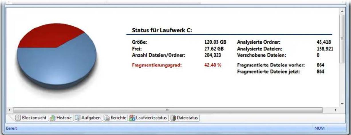 O&O Software Defrag 15 Server Edition - Laufwerksstatus - 1