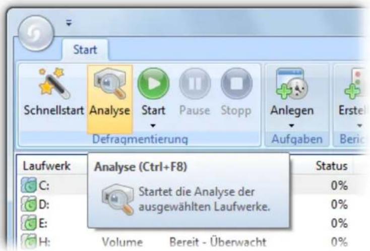 O&O Software Defrag 15 Server Edition - Analyse starten - 1