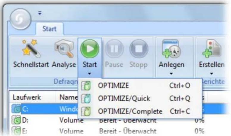 O&O Software Defrag 15 Server Edition - Defragmentierungsmethode wählen - 1