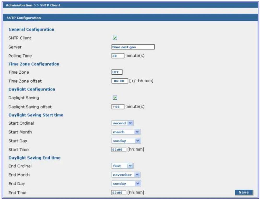 Multitech SF800-G-EU - Administration > SNTP Client - 1