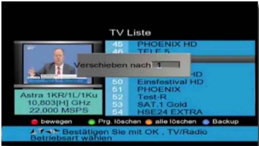 Telestar SATPLUS 2 - Programm bewegen (rot) - 1