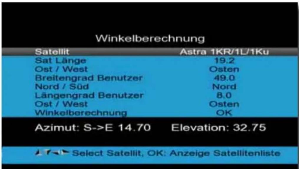 Telestar SATPLUS 2 - Winkelberechnung - 1