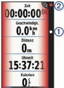 Zeit 00:00:00 Geschwindigk. 0.0 km h Distanz 0m Uhrzeit 15:37:21 Kalorien 0c a