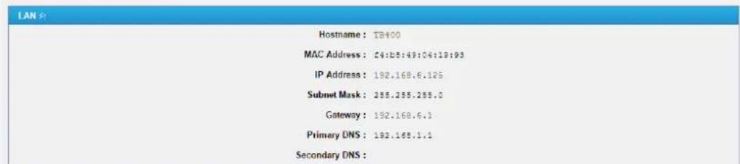 TIPTEL TB400 - Network Status - 1