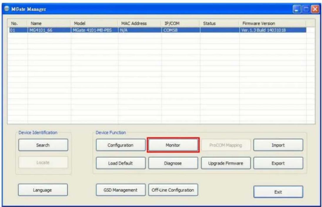 Moxa 4101-MB-PBS - Open Traffic Monitor Window - 1