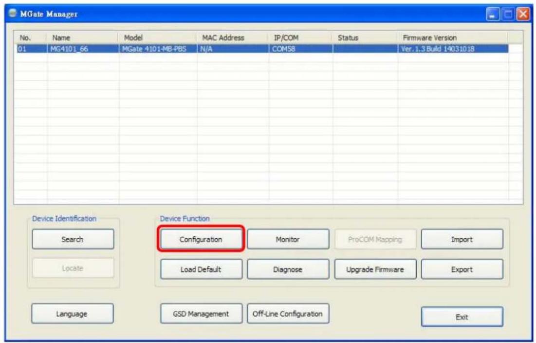 Moxa 4101-MB-PBS - Modifying the Configuration - 1