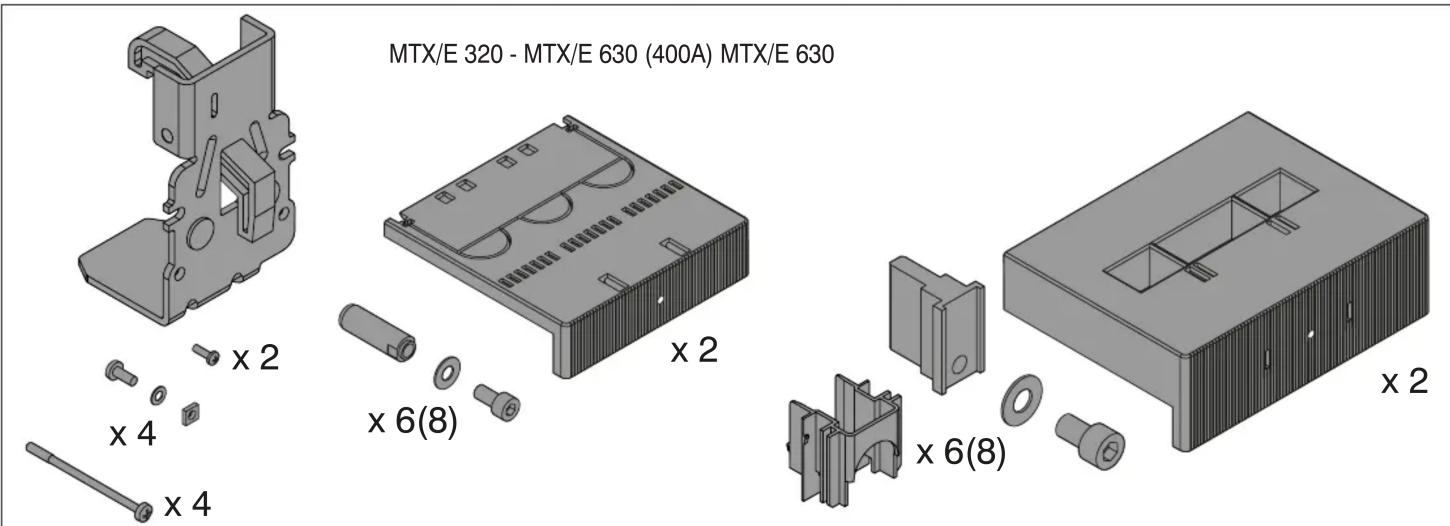MTX/E 320 - MTX/E 630 (400A) MTX/E 630 x 2 x 4 x 4 x 2 x 6(8) x 2 x 6(8) x 2
